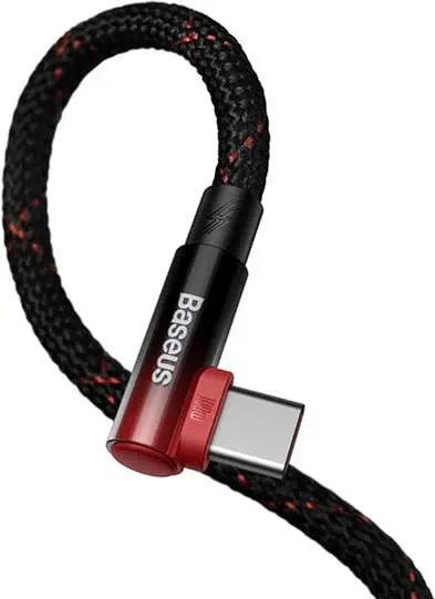 Кабель Baseus MVP 2 Elbow-shaped Fast Charging Data Cable Type-C to Type-C 100W 1m CAVP000620 Black-Red - фото 4