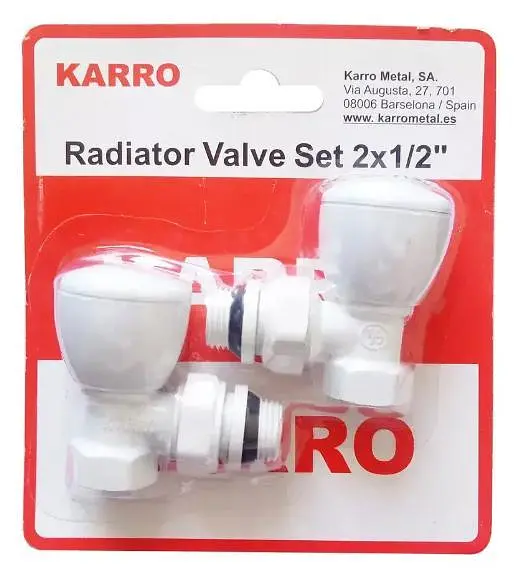 Комплект радіаторних кутових кранів Karro KR-319 верхні 1/2" Білий 30412 - фото 2