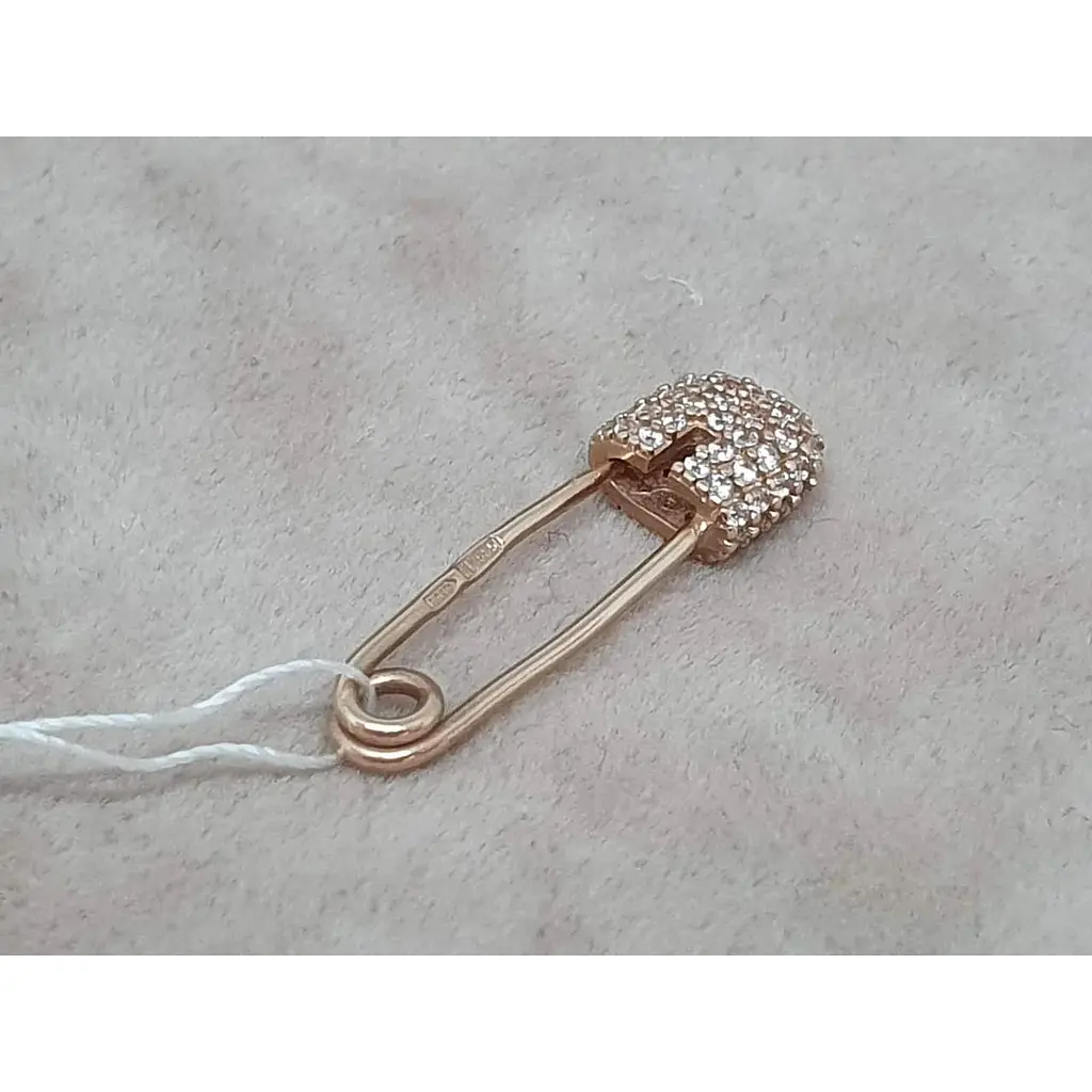 Золота брошка-шпилька Імперія золота з фіанітами. Артикул БШ1362И - фото 3