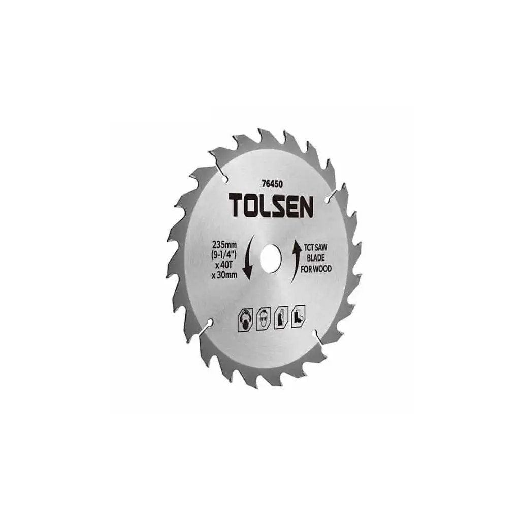 Диск пильний Tolsen з ТВС напайками по дереву 210х24Т*30мм (76440)