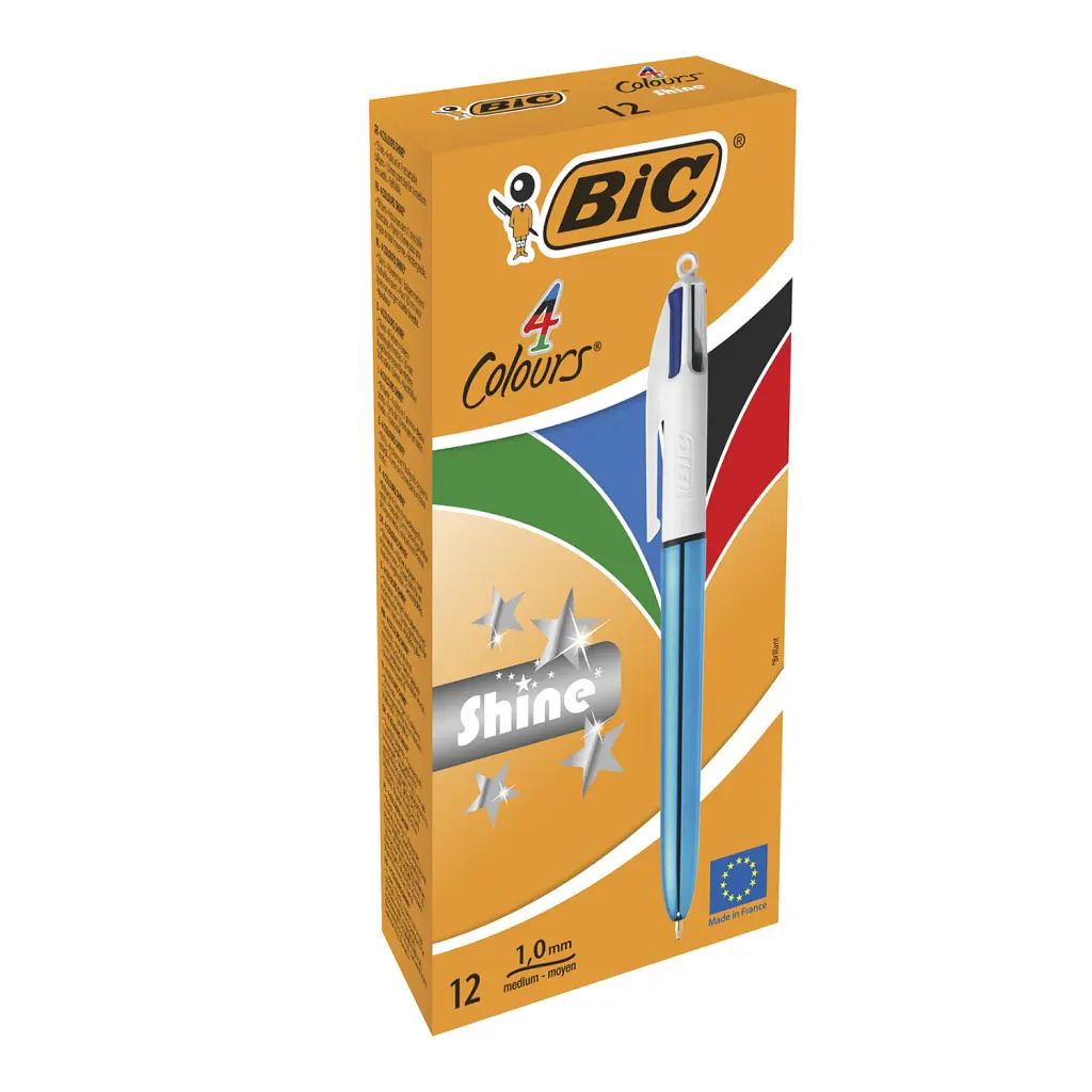 Ручка масляна Bic 4 в 1 Colours Shine Blue, голубая (bc982874) - фото 2