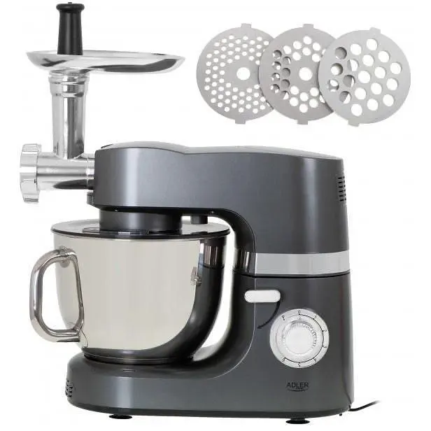 Комбайн кухонный + мясорубка + тестомес Adler AD 4221 2200 Вт чаша 7 л 3 сита 3 мешалки - фото 2