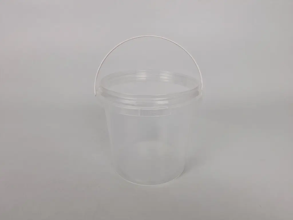 Відро з кришкою прозоре біла ручка 1000 мл 300 шт./уп. - фото 3