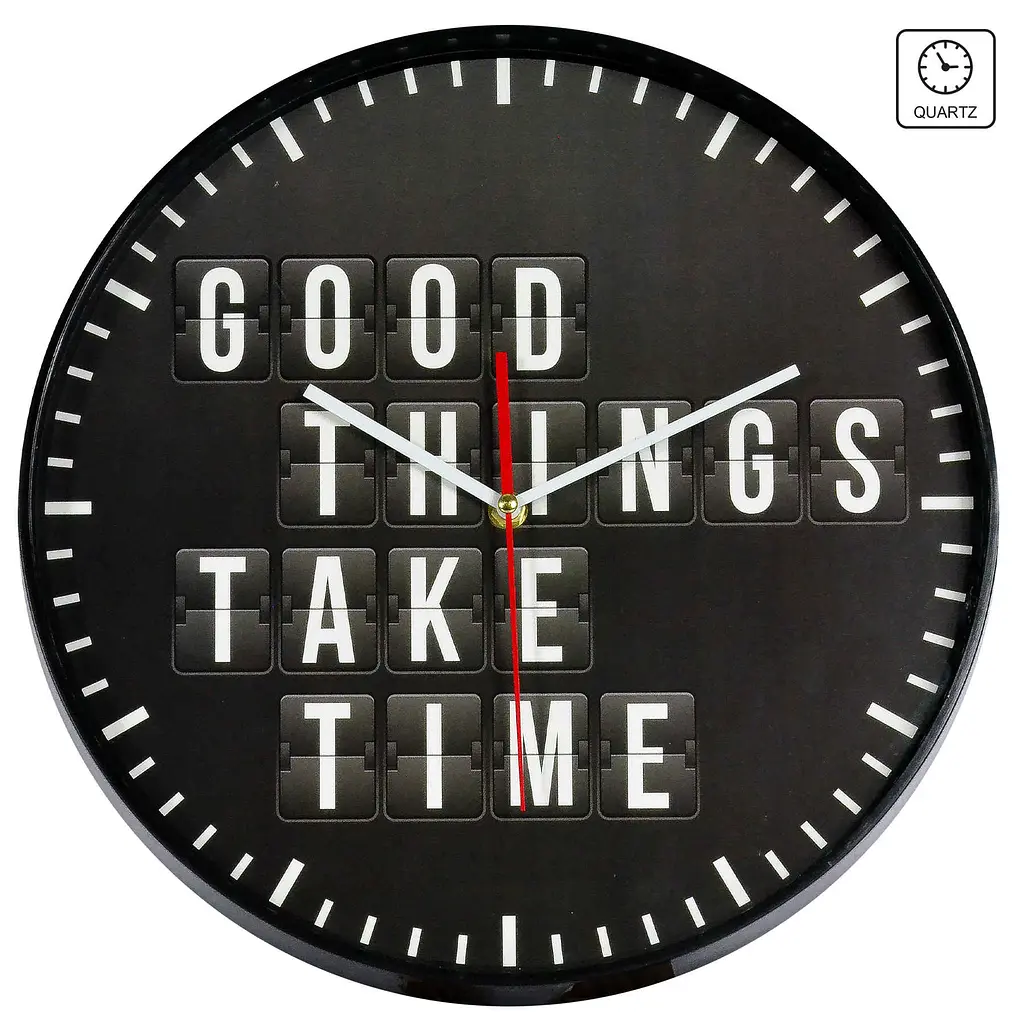 Часы настенные Technoline 775485 Good Things Take Time (775485), Черный - фото 2