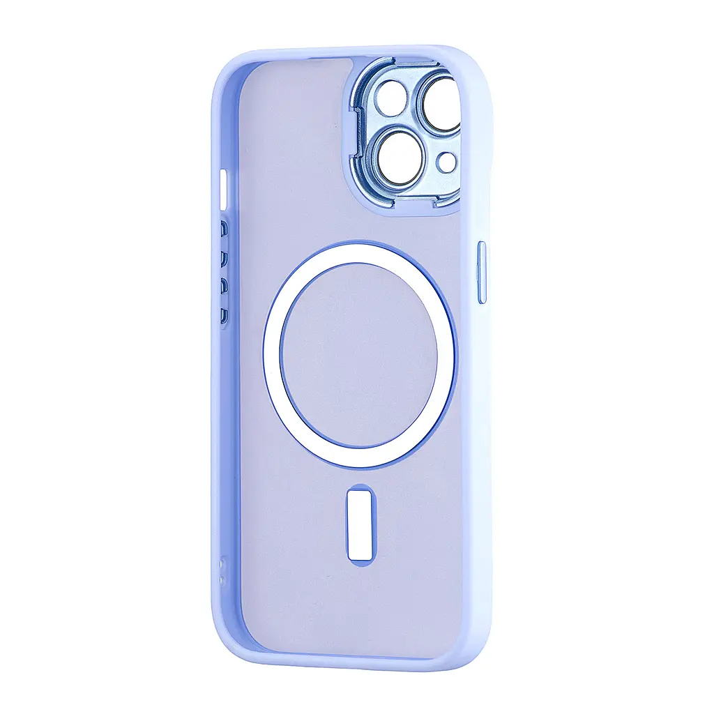 Чохол Silicone Matte Case Protected Camera with MagSafe iPhone 15 Lilac - фото 3