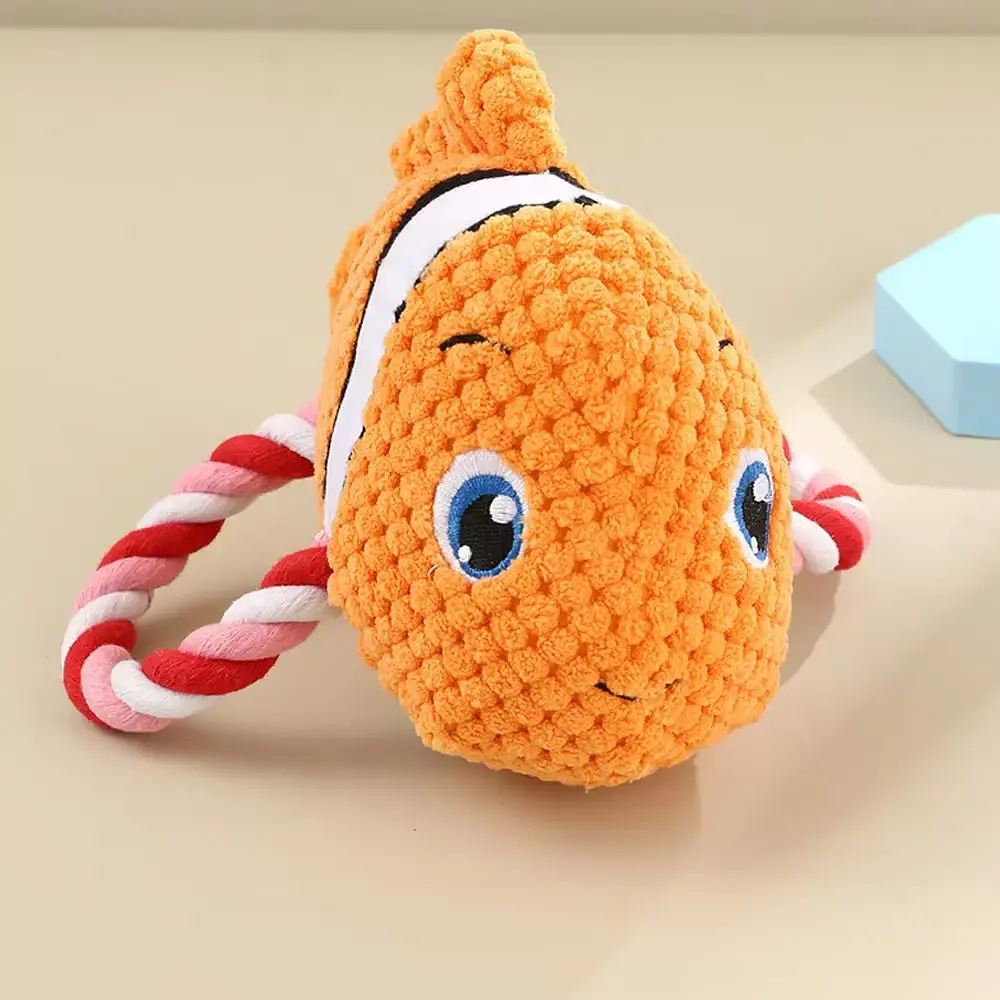 М’яка іграшка для собак з канатом Derby Squeaky&Funny Sea ​​Creatures - фото 4