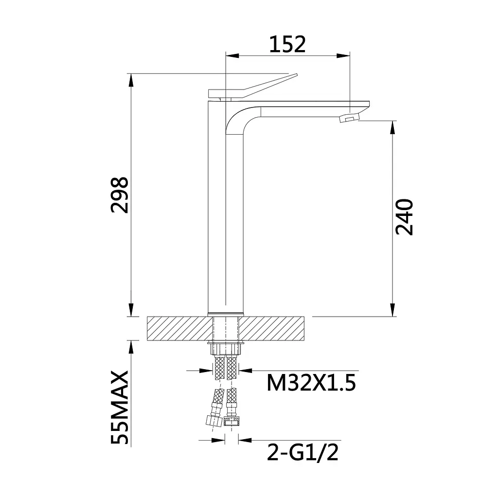 Змішувач для раковини Qtap Presto високий QTPRE269CRW45577 Chrome/White - фото 2