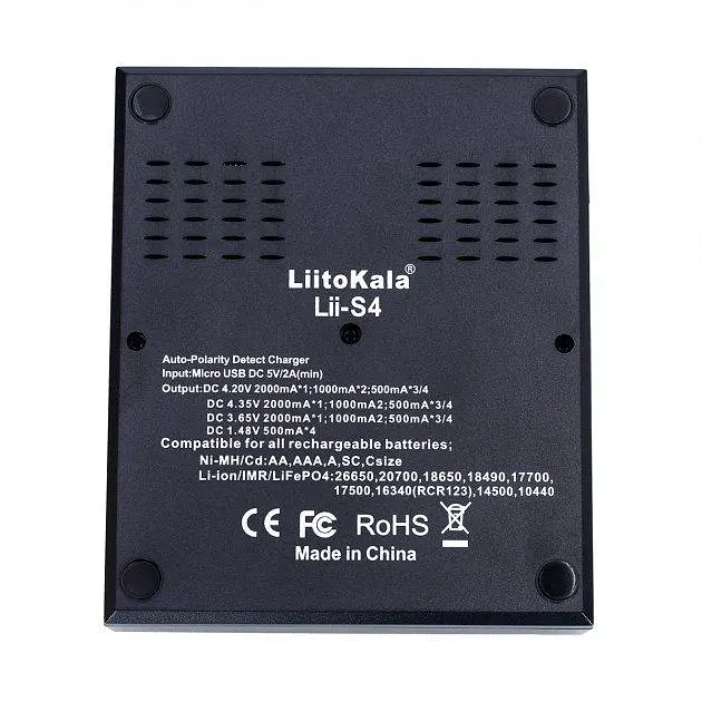 Зарядний пристрій LiitoKala lii-S4 4 канали Чорний (1480420244) - фото 4