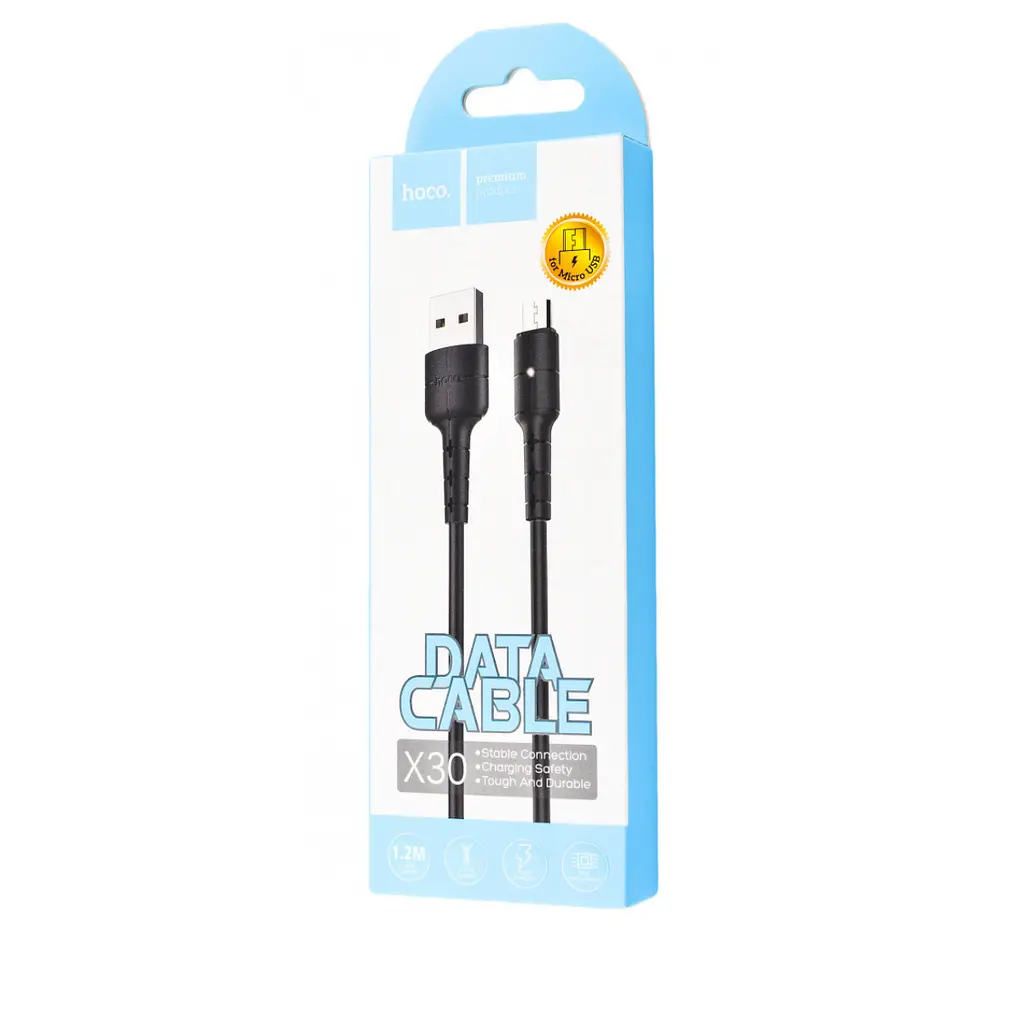Кабель Hoco X30 Star Charging data cable for Micro USB Black - фото 2