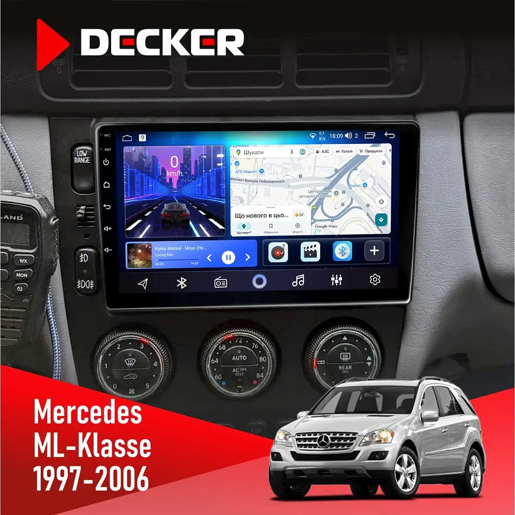 Штатна магнітола Mercedes-Benz ML-Class (W163) 1997-2006 Decker D9-006 4x64, 4G Decker (НФ-00003704)