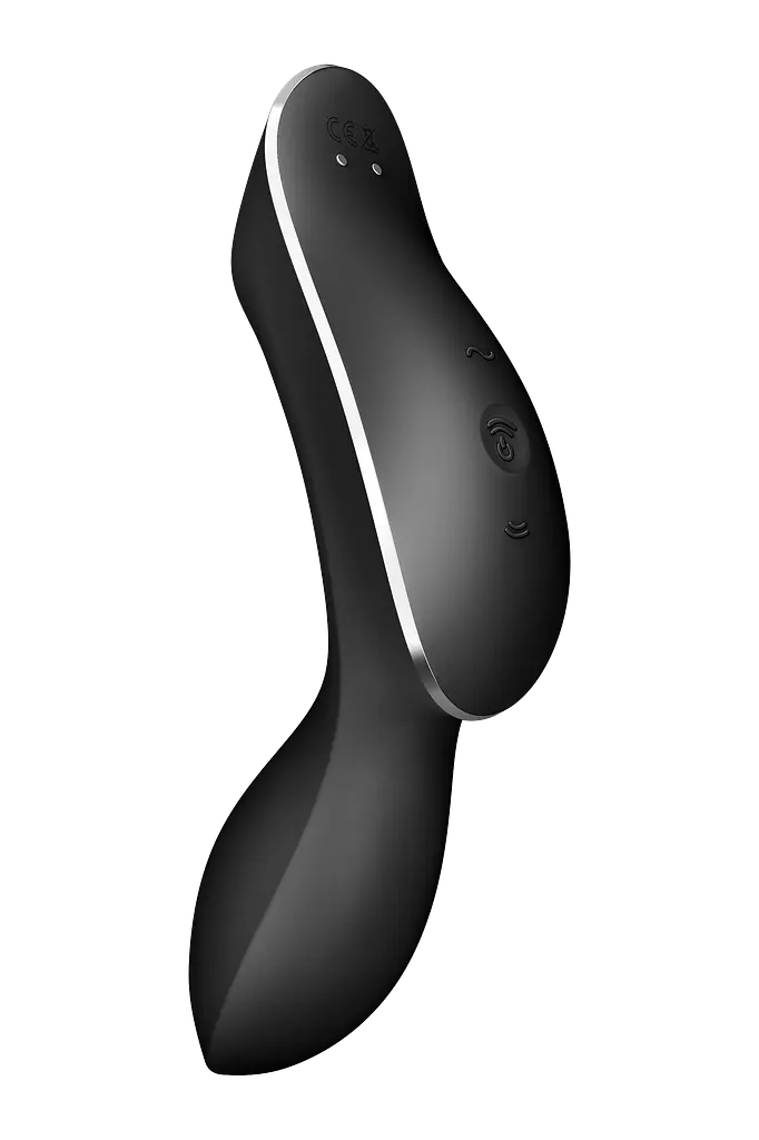 Стимулятор Satisfyer Curvy Trinity 2 Вакуумный клиторальный и массажер для точки G, 16.8х3.8 см чёрный - фото 3