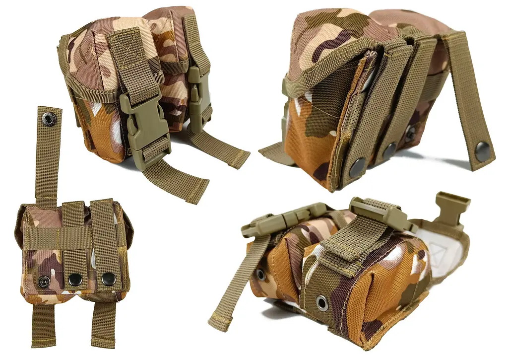 Підсумок гранатний подвійний Multicam Arid (степовий) (MOLLE, підсумок для гранат на розгрузку, жилет, РПС) - фото 2