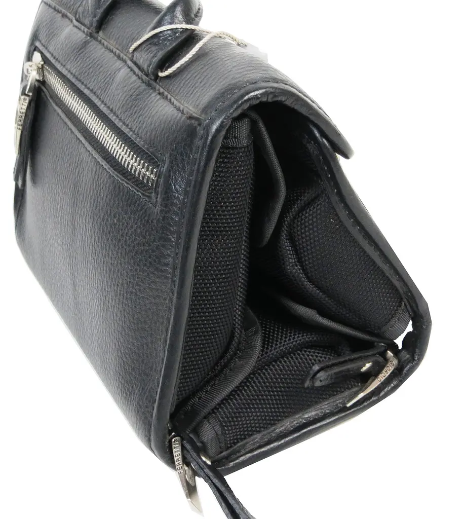 Невелика чоловіча шкіряна сумка-барсетка Giorgio Ferretti Ef043 Чорна - фото 5