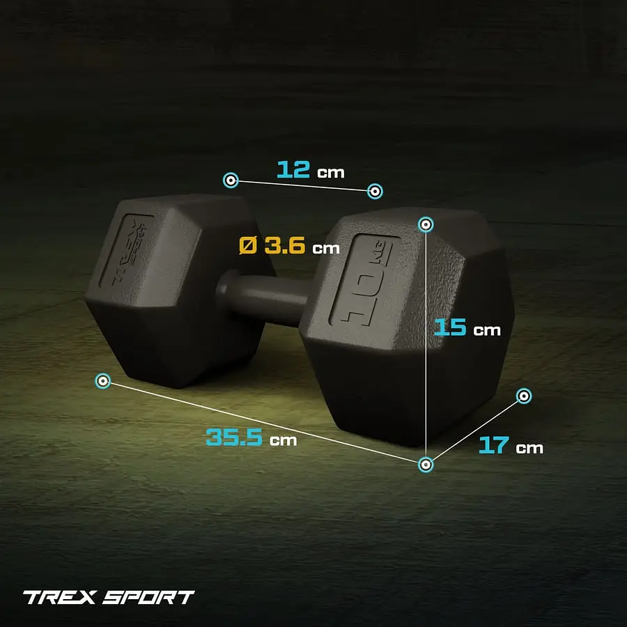 Гантелі для фітнесу композитні TREX Sport TX-008CD 2x10кг - фото 5