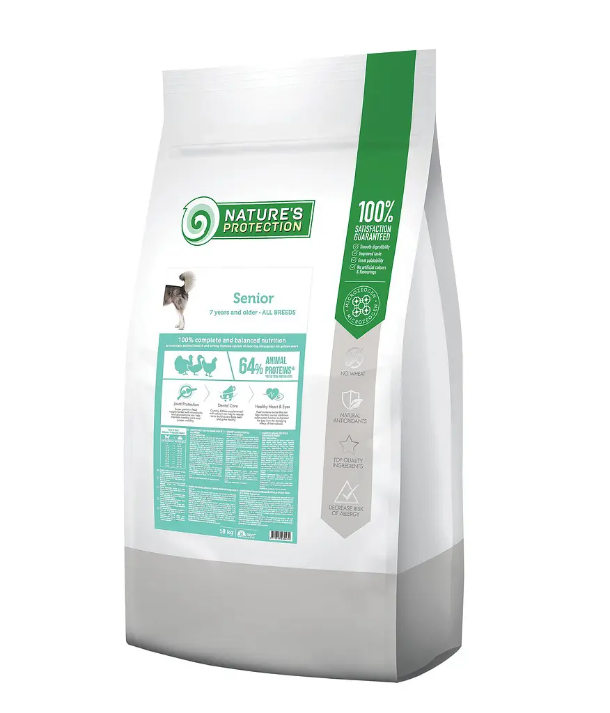 Сухий корм для дорослих собак всіх порід від 7 років Nature's Protection Senior All Breeds, 18 кг