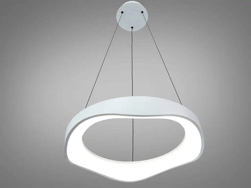 Сучасна підвісна LED люстра хвиля для кухні Diasha 0471A WH біла 50 см 36W регульована за висотою - фото 4