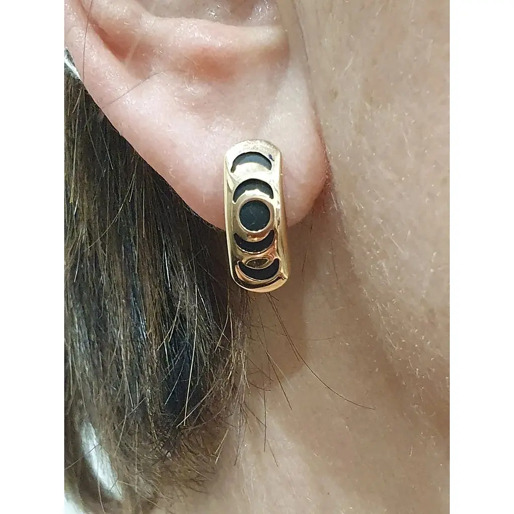 Золоті сережки Tango з каучуком. 930015 - фото 2