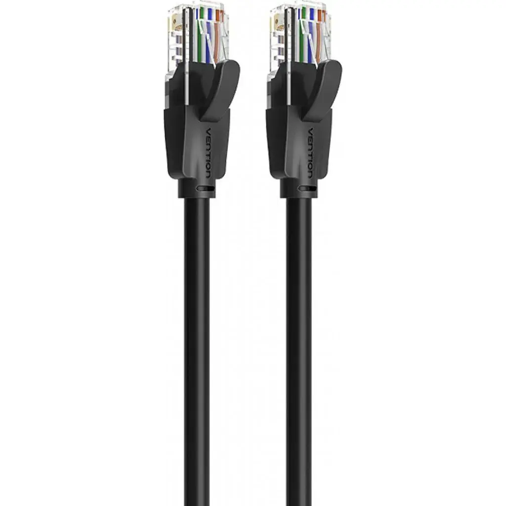 Патч-корд 1.5м, UTP cat 6 RJ-45 flat black Vention (IBJBG) - фото 4