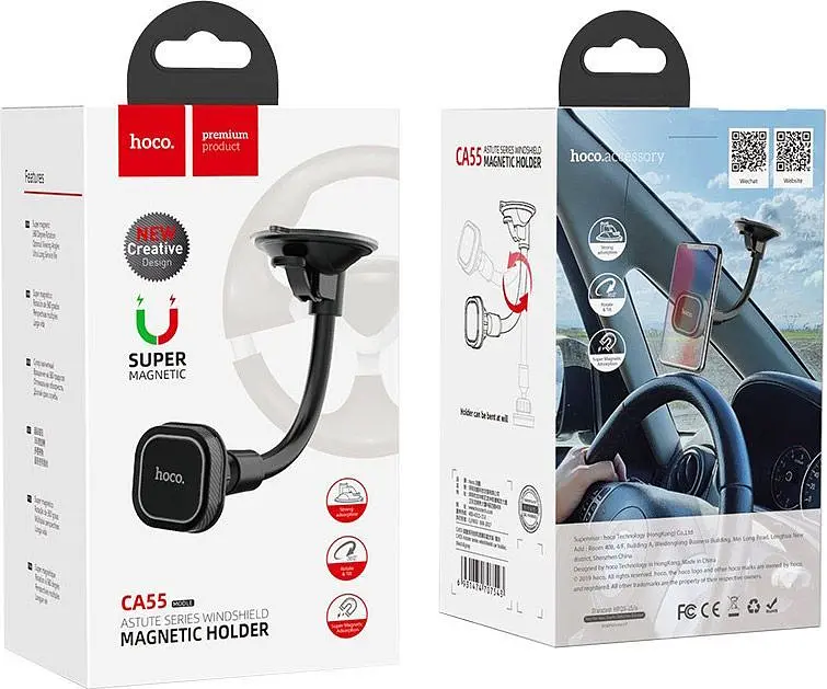 Автотримач Hoco CA55 Astute Series Windshield Car Holder Black/Gray (07543) [78724] - фото 6