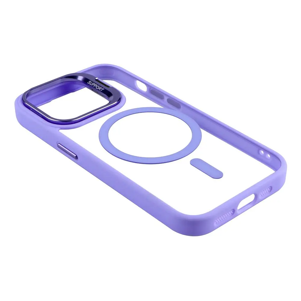 Чохол із підставкою MagSafe TPU PC Metal Stand Case Apple iPhone 13 Pro Purple - фото 3