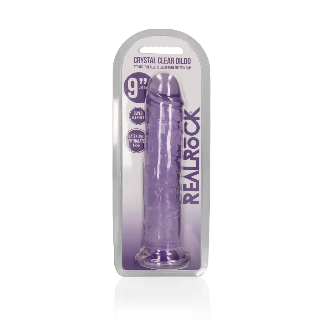 Фалоімітатор RealRock Crystal Clear, 25 см (фіолетовий) - фото 5