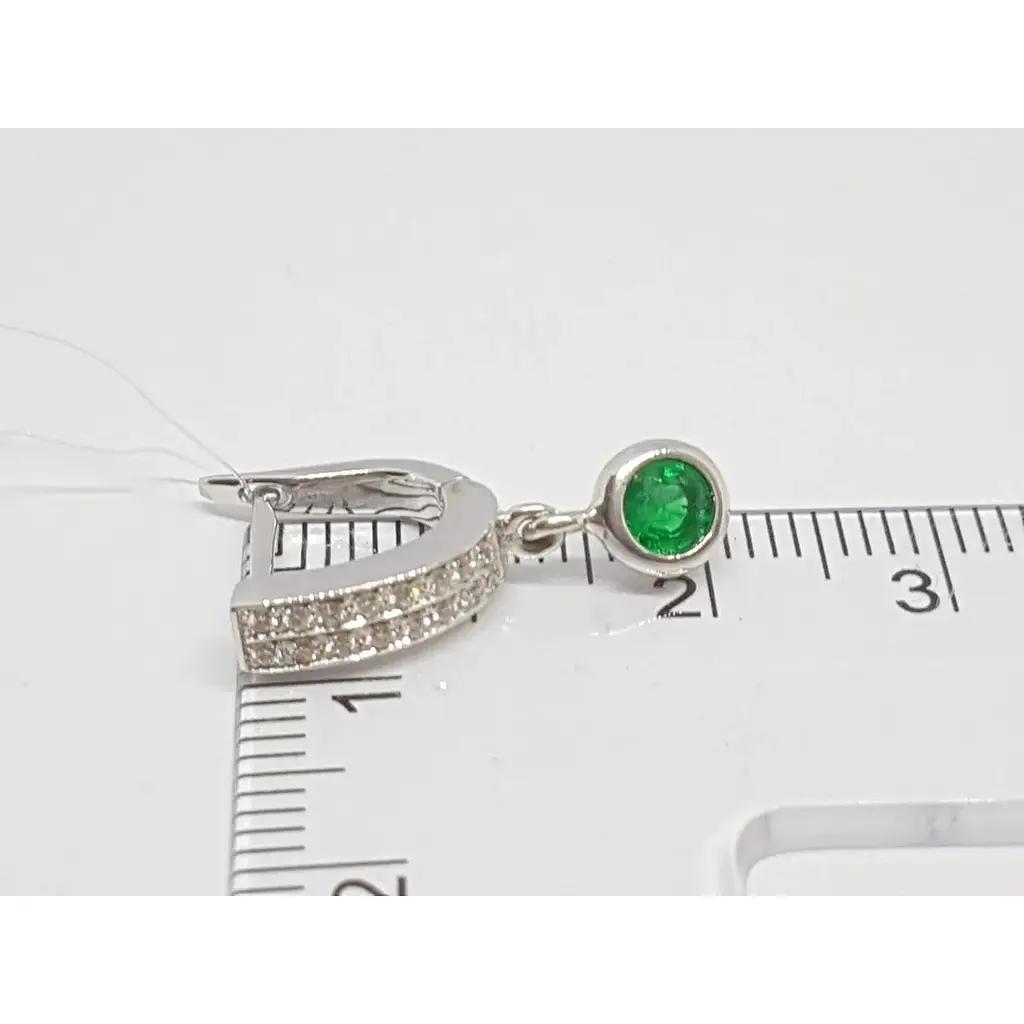 Золоті сережки Iris з діамантами і смарагдами. 1СИ21277 - фото 5