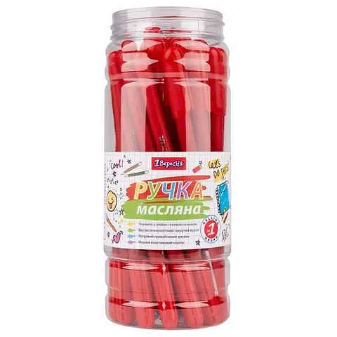 Ручка кулькова 1Вересня Amazik 0,7 мм, червона 412099 (0) - фото 2