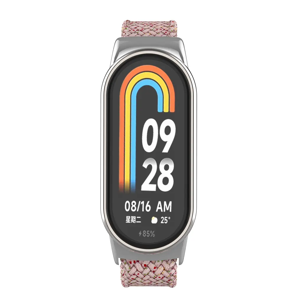 Ремінець для Xiaomi Smart Band 10/9/8, Braided Solo Loop, рожевий, нейлоновий плетений браслет, еластичний змінний ремінець для фітнес-трекера з надійним кріпленням, ArmorStandart (ARM86885) - фото 3