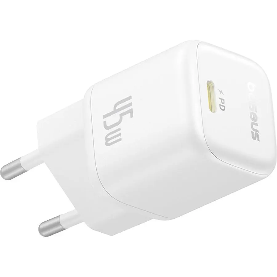 Мережевий зарядний пристрій Baseus PicoGo GaN USB-C 45W Moon White (P10176800213-00) [146301] - фото 5