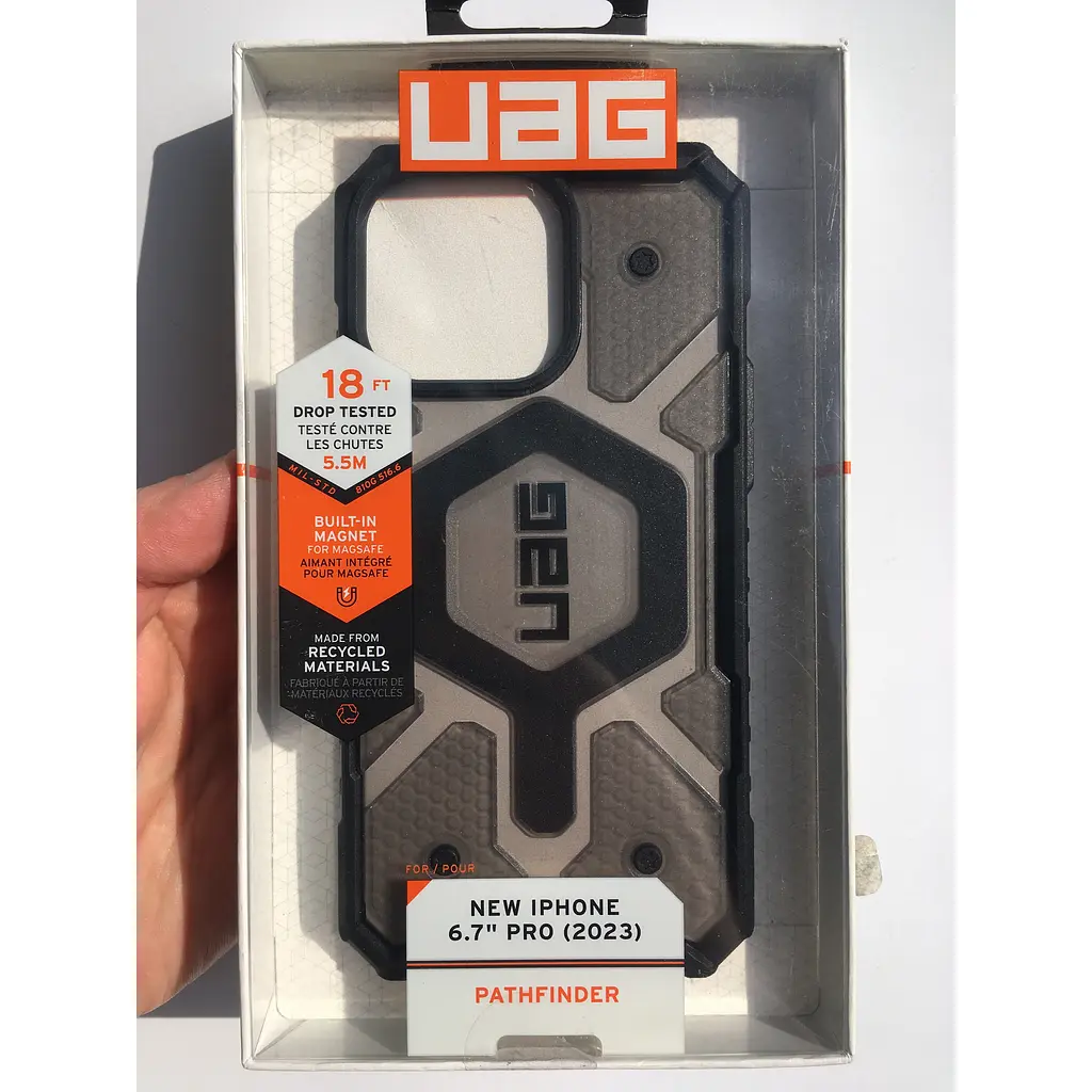 Оригінальний протиударний чохол UAG Pathfinder MagSafe для iPhone 15 Pro Max Ash 114301113131 - фото 4