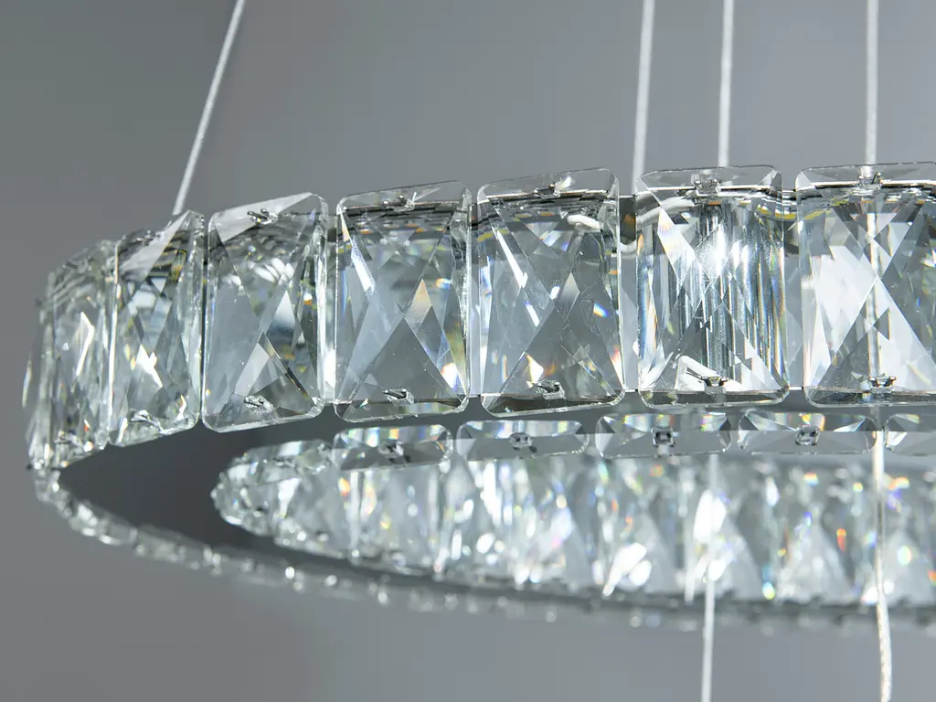 Світильник підвісний LED Diasha 7210/650+500HR, 50W, хром, сучасний стиль, регульована висота, пульт ДК - фото 4