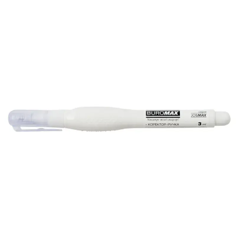 Коректор Buromax ручка 3 мл Jobmax, спиртова основа, металевий наконечник (BM.1050) - фото 2