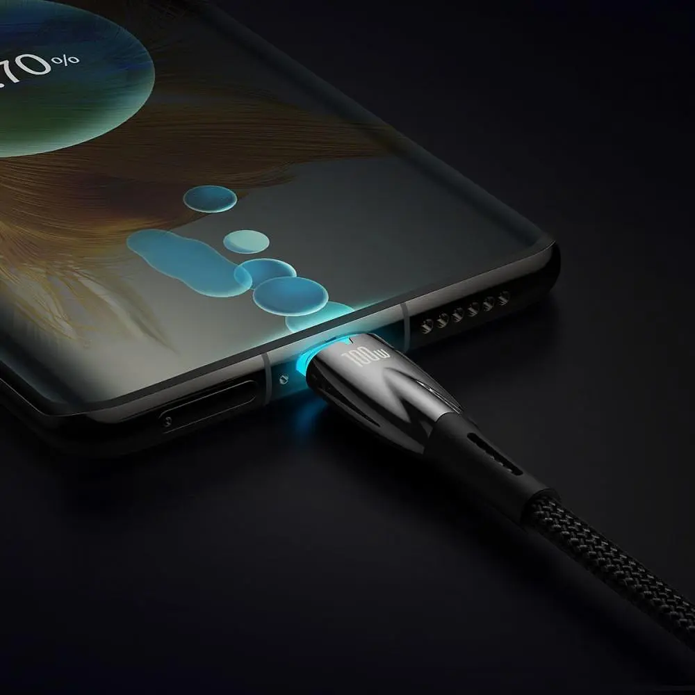 Кабель Baseus Glimmer Series Fast Charging Type-C to Type-C 100W (1m) black (CADH000701) - фото 4