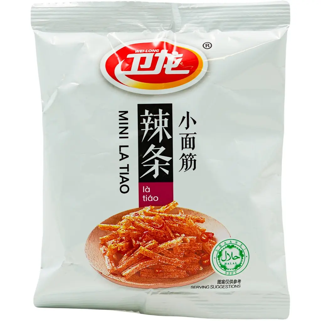 Снек Латяо соєве м’ясо Weilong Mini La Tiao Hot & Spicy 28 г