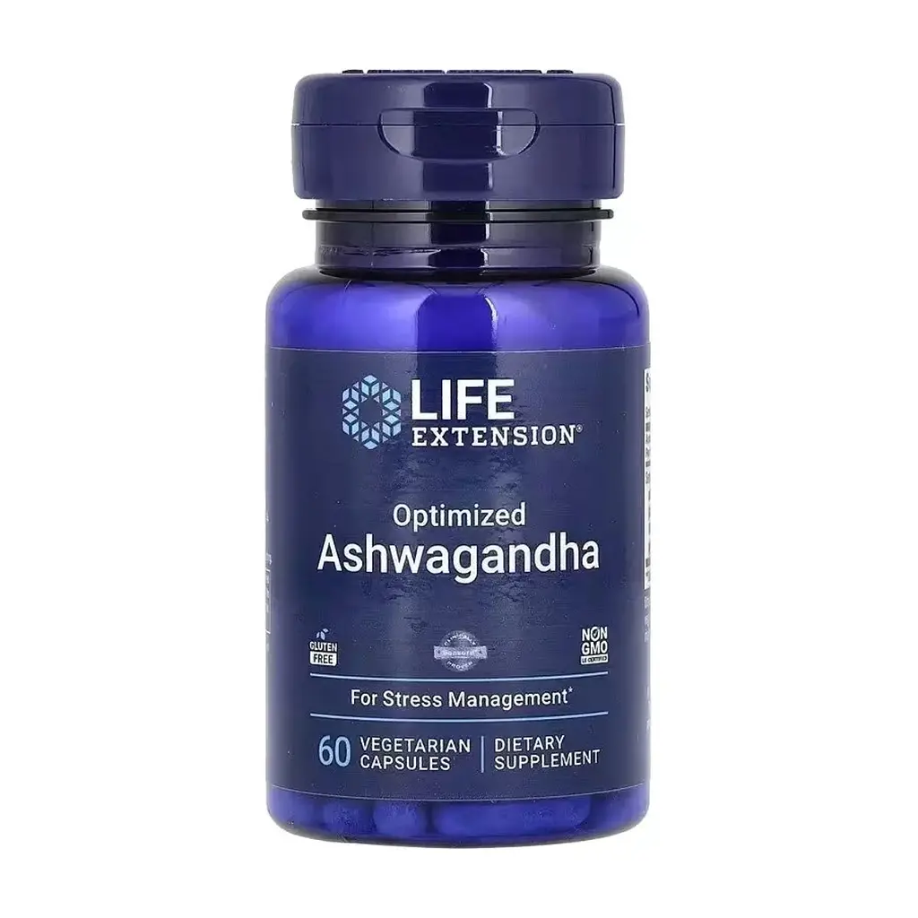 Витаминно-минеральный комплекс Life Extension Ашваганда оптимизированная, 125 мг, Optimized Ashwagandha, 60 вегет (LEX-88806)