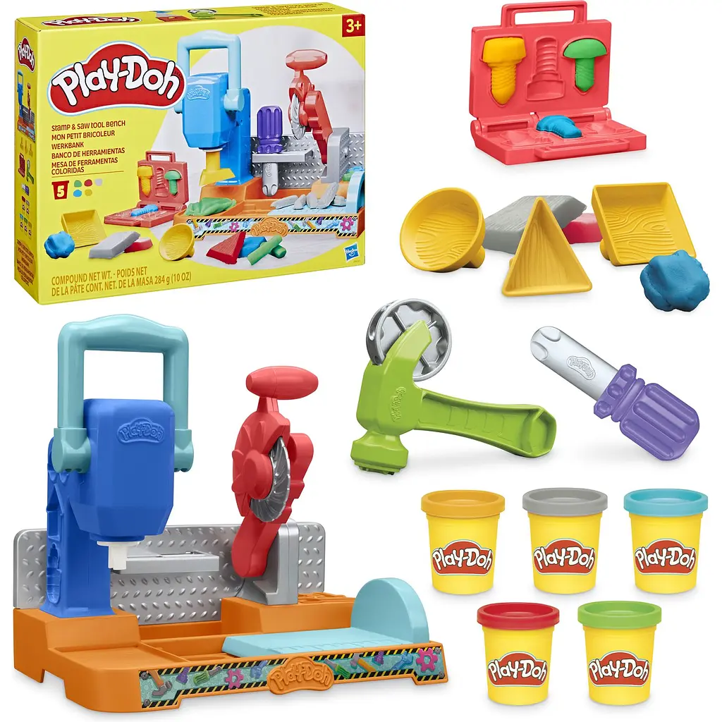 Набор для творчества с пластилином Hasbro Play-Doh Stamp and Saw Tool Bench (F9141) - фото 3