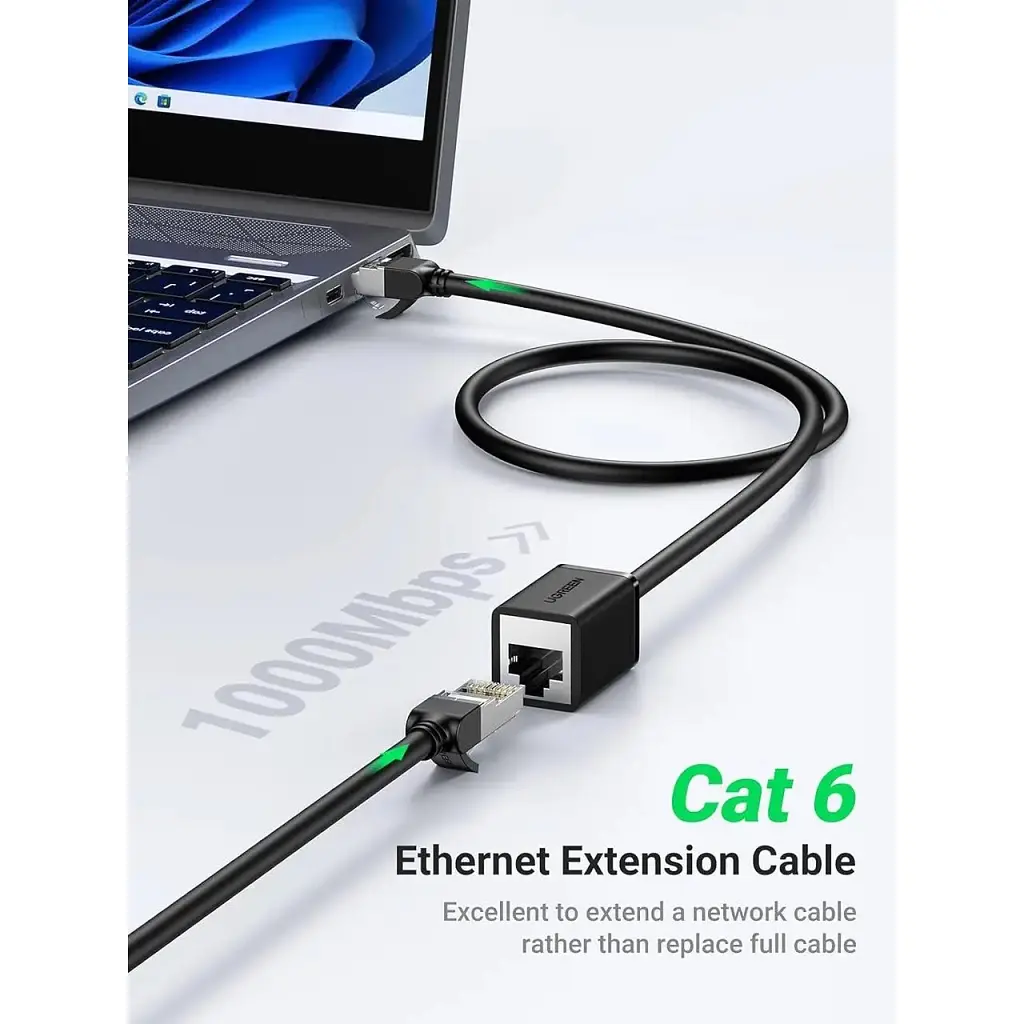 Патч-корд 1м, F/UTP cat 6 RJ-45 extension black Ugreen (U_11279) - фото 2