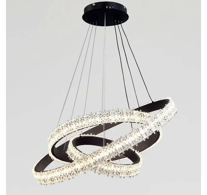 Світлодіодна підвісна люстра Artlight WG5129/80+60+40BK, 105 Вт, чорна - фото 3