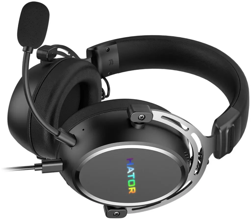 Ігрові навушники з мікрофоном HATOR ESH-50 HYPERGANG 3 SyncHUB USB 7.1 Hi-Res Black - фото 6