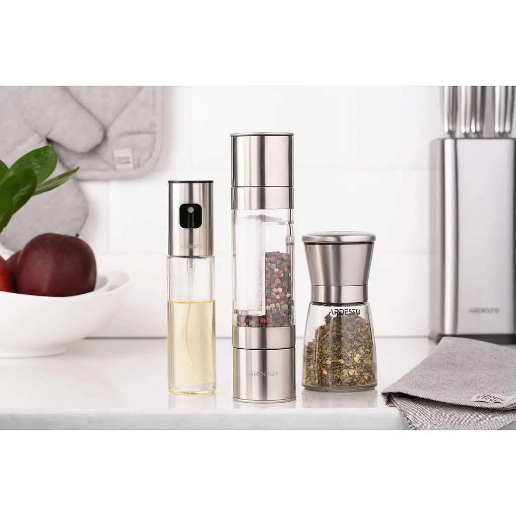 Млинок для солі та перцю 2 в 1 Ardesto Gemini, акрил, нержавіюча сталь (AR2102SS) - фото 7