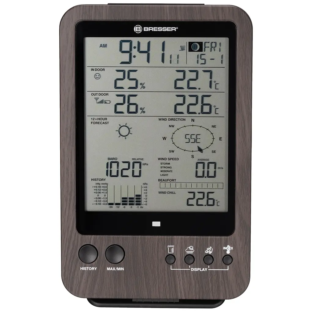 Метеостанція Bresser Weather Center 5-in-1 WTW Brown (7002512) - фото 4