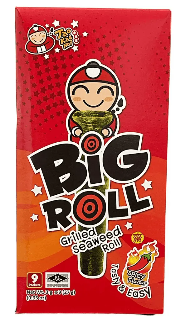 Чіпси Норі Tao Kae Noi Grilled Seaweed Big Roll Spicy Flavor 9шт × 3г - фото 3