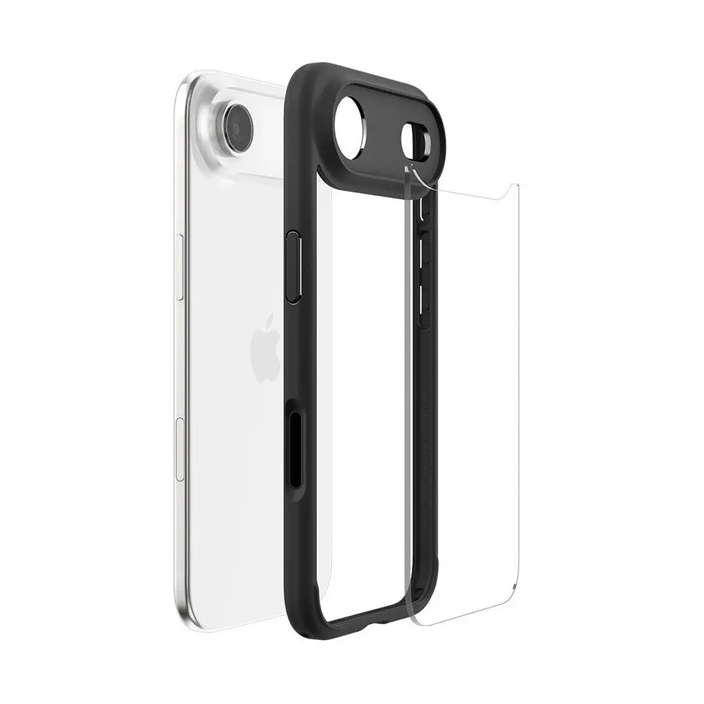 Чехол Spigen Ultra Hybrid для iPhone 17 Air Matte Black (ACS10310) + защитное стекло - фото 6