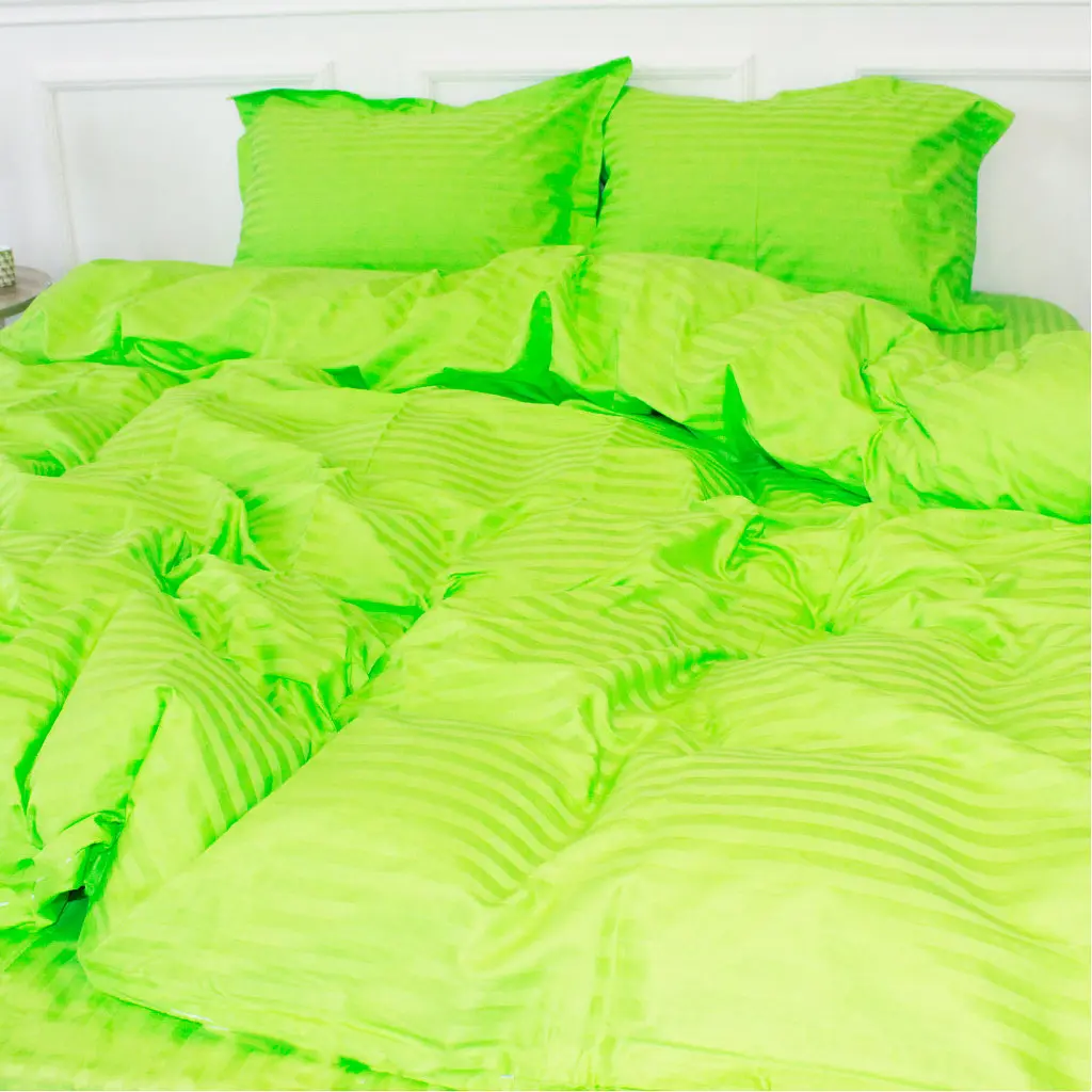 Постільна білизна MirSon SatinStripe 30-0016LightGreen 200х220 Євро (2200005253670) - фото 3