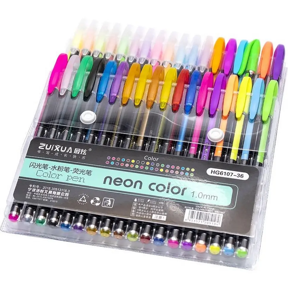 Набір гелевих ручок "Neon color" HG6107-36, 36 кольорів - фото 2