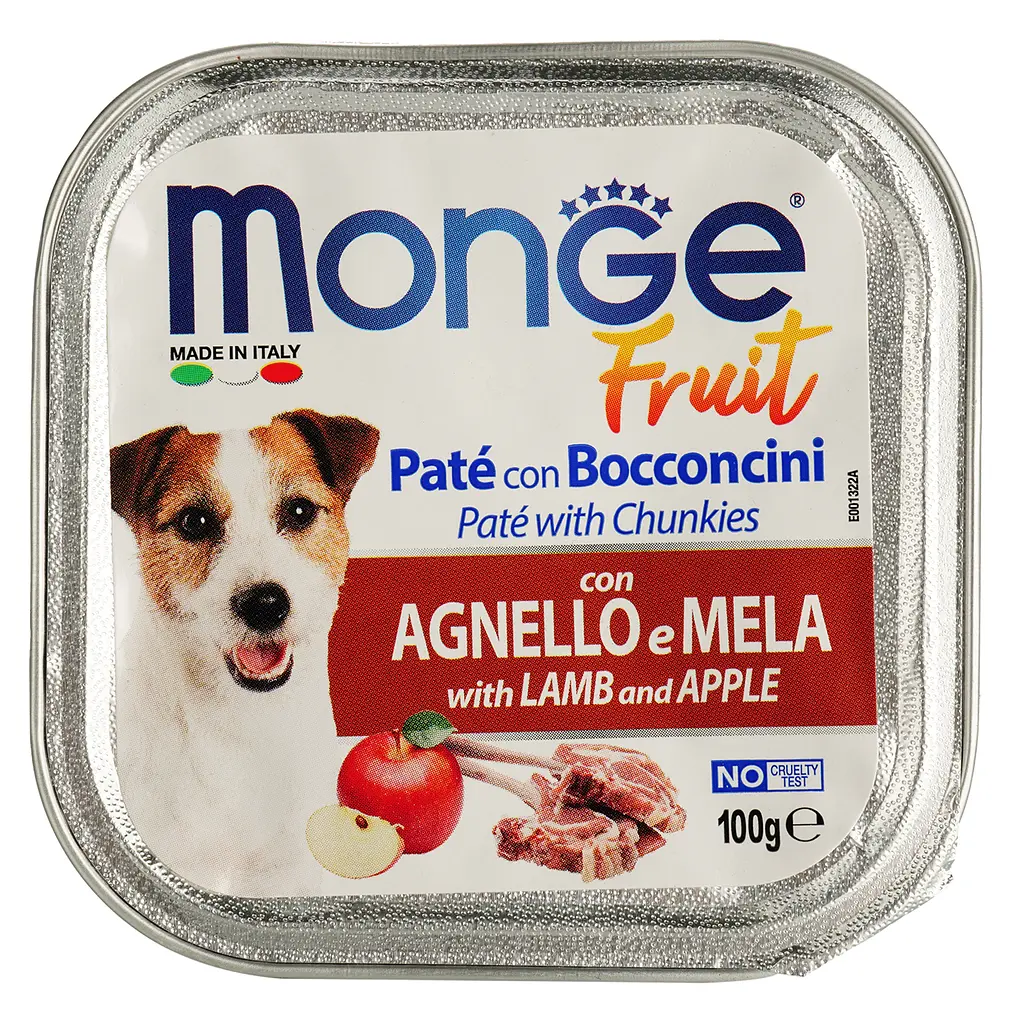 Вологий корм Monge Dog Fruit, для собак усіх порід, з ягнятком та яблуком, 100 г - фото 2