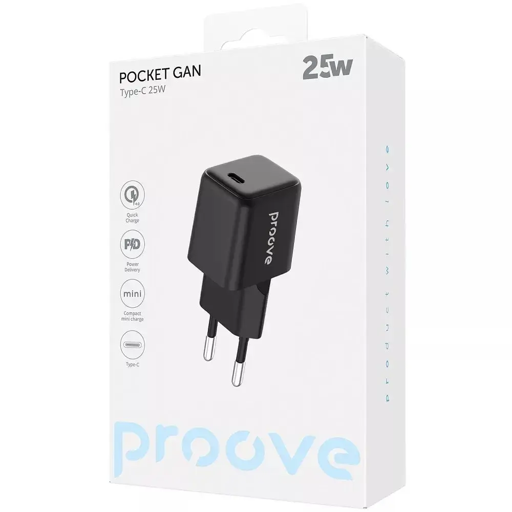 Мережевий зарядний пристрій Proove Pocket GaN 25W Black (WCPG25010201) - фото 2