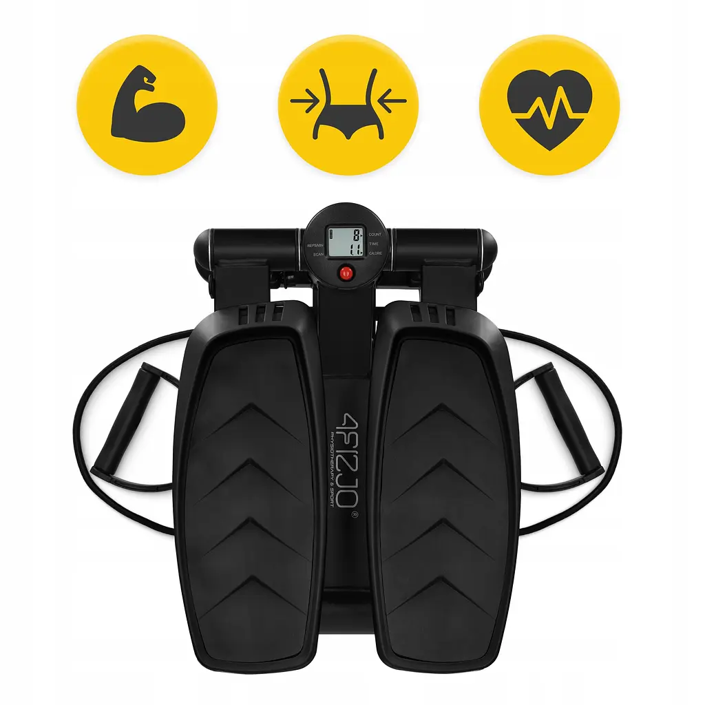 Степпер (мини-степпер) 4FIZJO Evo с эспандерами Black (P-5905973403863) - фото 5