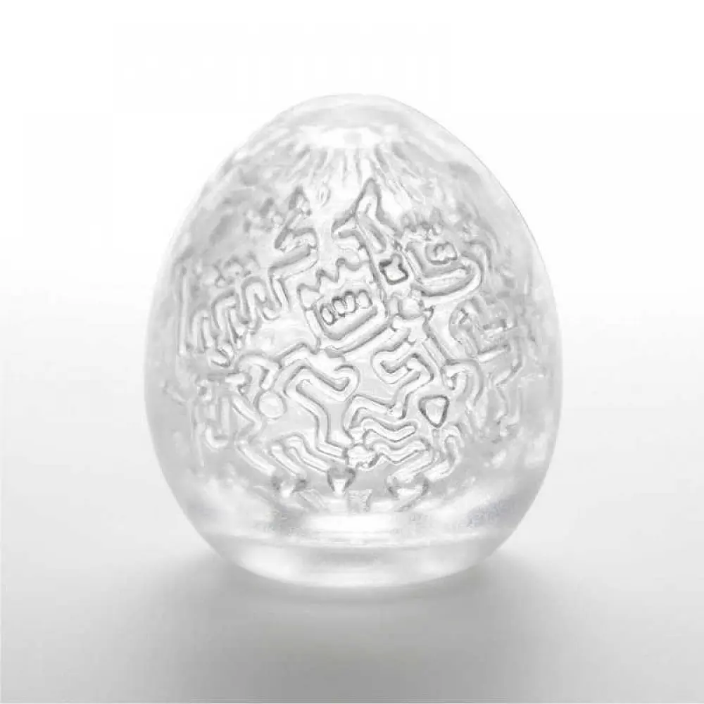 Мастурбатор-яйце Tenga Keith Haring Party Egg, 5х4.5 см (білий) - фото 3
