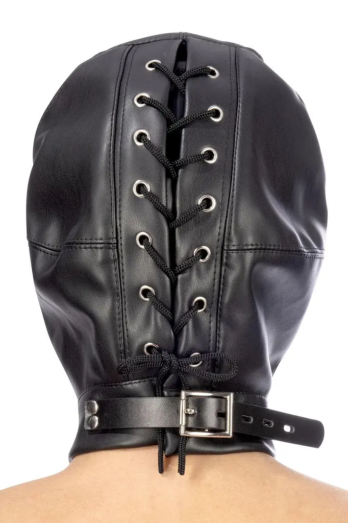 Капюшон для БДСМ со съемной маской Fetish Tentation BDSM hood in leatherette with removable mask - фото 2